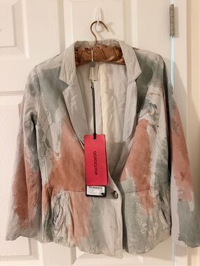 Giorgio Brato 100% Leather Handpainted Blazer-Jacket